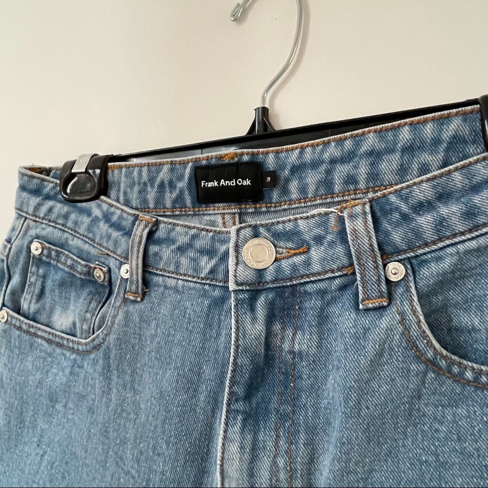 Frank & Oak - The Stevie High-Waisted Tapered Jean in Light Indigo